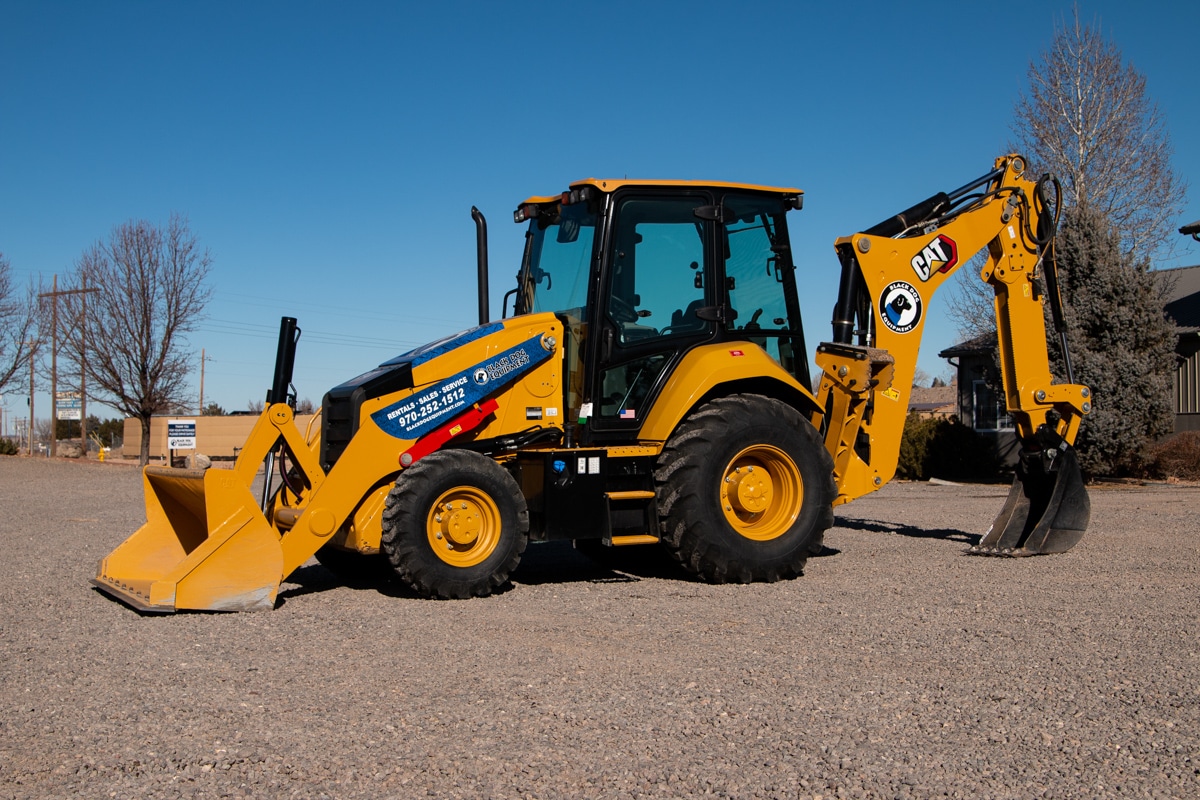 Left Side of Caterpillar 420E Backhoe Rental