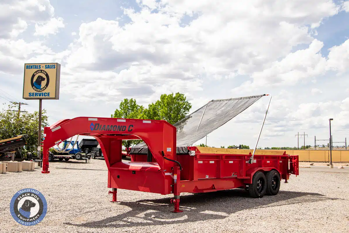 2023 Diamond C 16' Gooseneck Dump Trailer for Sale | LPT20816’GNDUMP Red