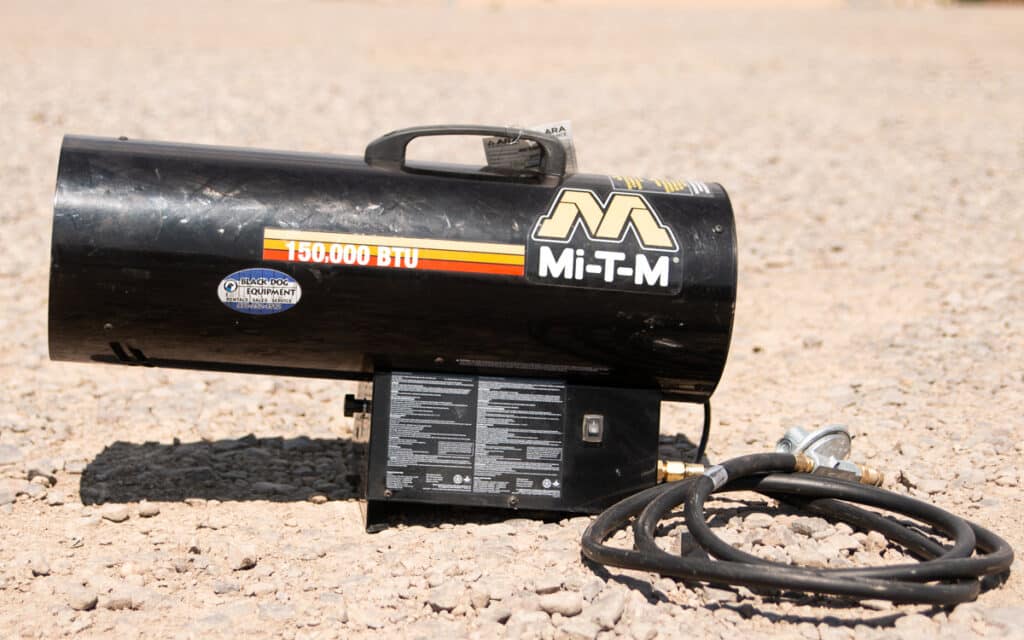 Closeup of the Portable Salamander Heater