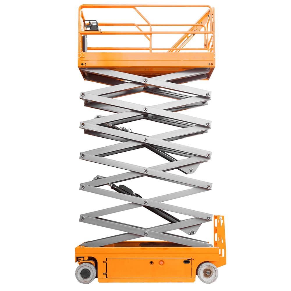 Scissor lift on white background